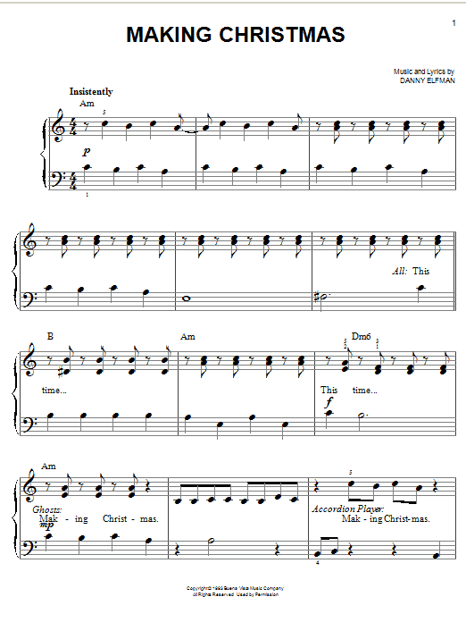 Danny Elfman Making Christmas (from The Nightmare Before Christmas) sheet music notes and chords. Download Printable PDF.