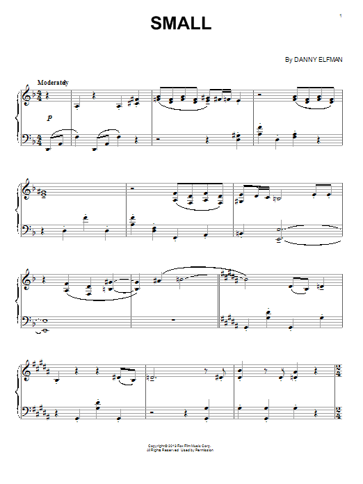 Danny Elfman Small sheet music notes and chords. Download Printable PDF.