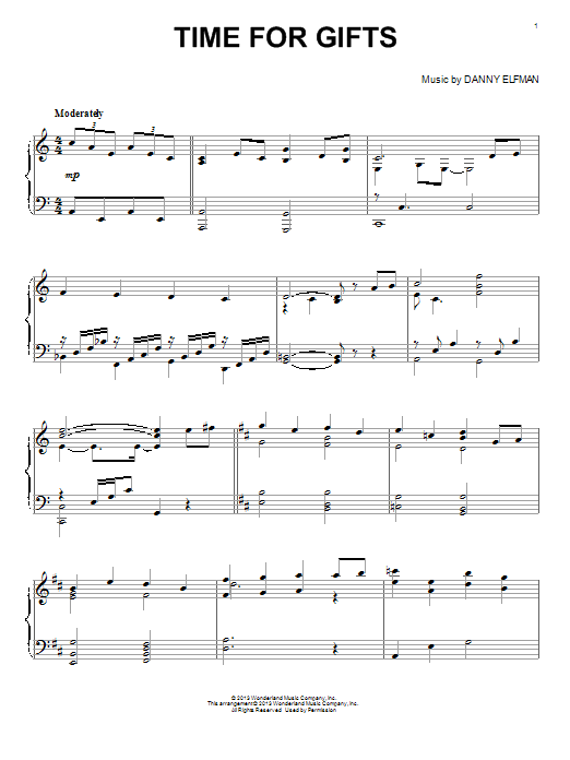 Learn to play Danny Elfman Time For Gifts sheet music for Piano Solo in minutes. Danny Elfman Time For Gifts sheet music notes and chords