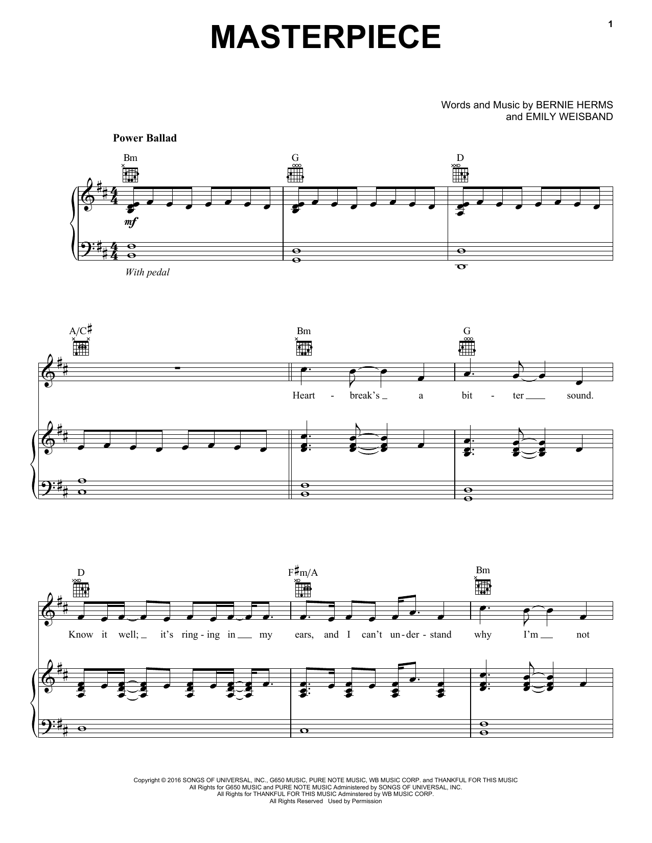 Danny Gokey Masterpiece sheet music notes and chords. Download Printable PDF.