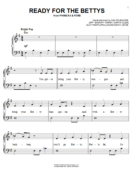 Learn to play Danny Jacob Ready For The Bettys sheet music for Easy Piano in minutes. Price: 6.9900$ Danny Jacob Ready For The Bettys sheet music notes and chords arranged for Easy Piano