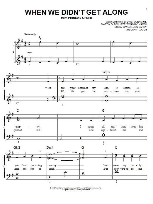 Learn to play Danny Jacob When We Didn't Get Along sheet music for Easy Piano in minutes. Price: 6.9900$ Danny Jacob When We Didn't Get Along sheet music notes and chords arranged for Easy Piano