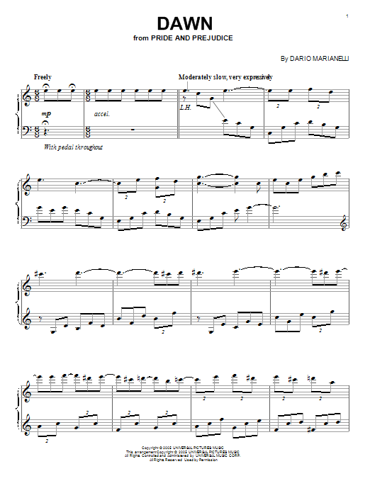 Dario Marianelli Dawn sheet music notes and chords. Download Printable PDF.