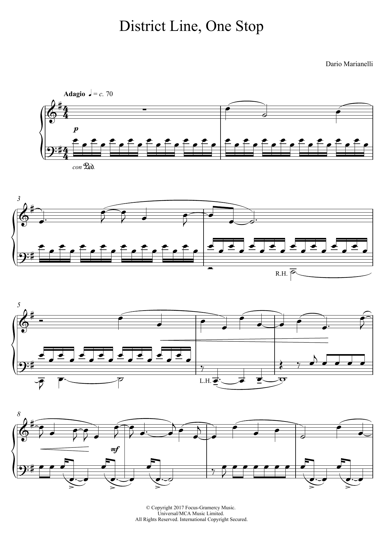 Learn to play Dario Marianelli District Line, East, One Stop (from Darkest Hour) sheet music for Piano Solo in minutes. Price: 6.9900$ Dario Marianelli District Line, East, One Stop (from Darkest Hour) sheet music notes and chords arranged for Piano Solo