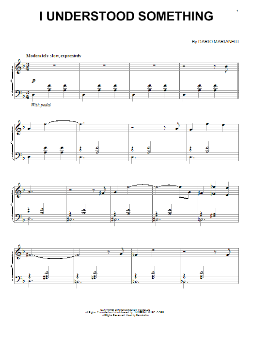 Learn to play Dario Marianelli I Understood Something sheet music for Piano Solo in minutes. Dario Marianelli I Understood Something sheet music notes and chords