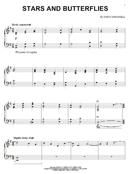 Learn to play Dario Marianelli Stars And Butterflies sheet music for Big Note Piano in minutes. Dario Marianelli Stars And Butterflies sheet music notes and chords. Download Printable PDF.