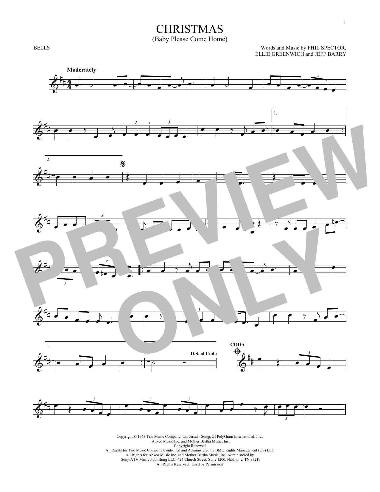 Learn to play Darlene Love Christmas (Baby Please Come Home) sheet music for Bells Solo in minutes. Price: 6.9900$ Darlene Love Christmas (Baby Please Come Home) sheet music notes and chords arranged for Bells Solo