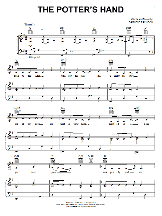 Learn to play Darlene Zschech The Potter's Hand sheet music for Easy Guitar in minutes. Darlene Zschech The Potter's Hand sheet music notes and chords. Download Printable PDF.