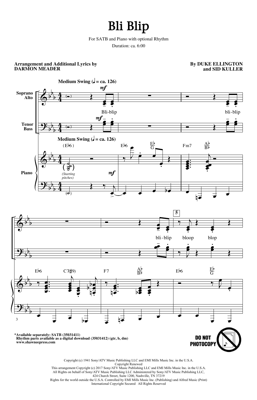 Darmon Meader Bli-Blip sheet music notes and chords. Download Printable PDF.