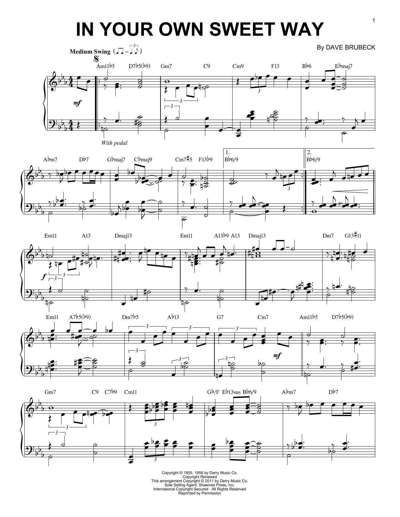 Learn to play Dave Brubeck In Your Own Sweet Way (arr. Brent Edstrom) sheet music for Piano Solo in minutes. Dave Brubeck In Your Own Sweet Way (arr. Brent Edstrom) sheet music notes and chords. Download Printable PDF.