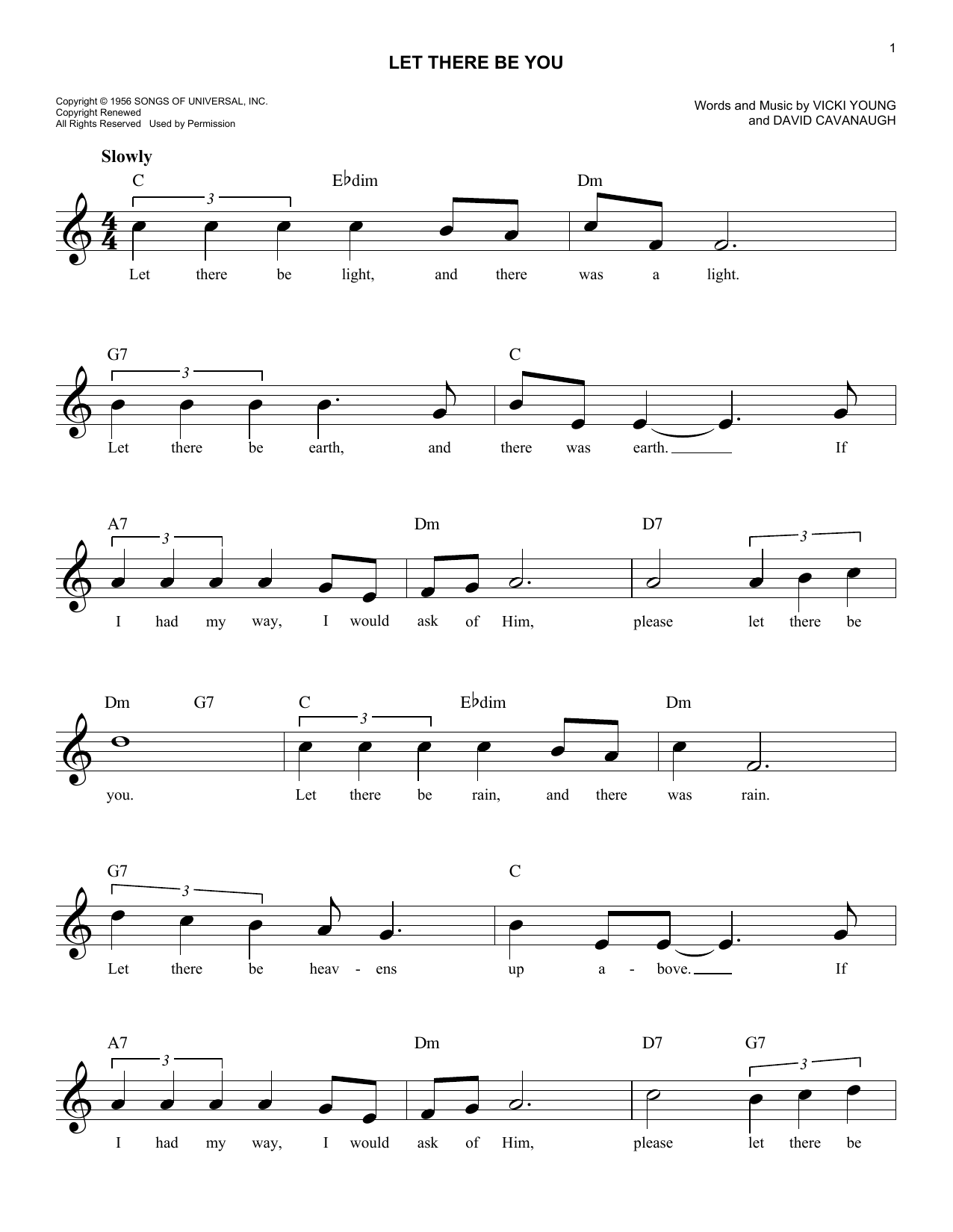 Dave Cavanaugh Let There Be You sheet music notes and chords. Download Printable PDF.