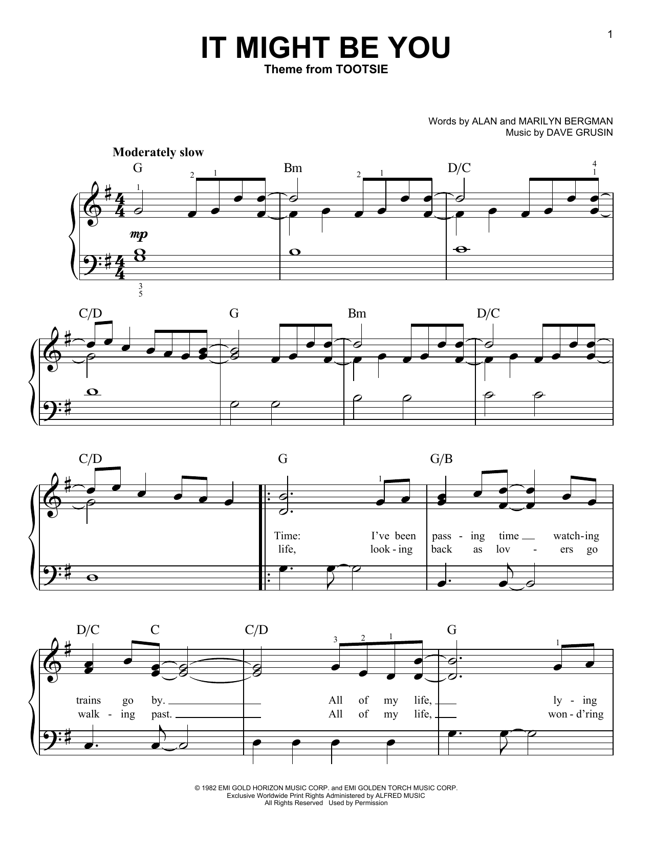 Learn to play Dave Grusin It Might Be You (from Tootsie) sheet music for Violin Duet in minutes. Dave Grusin It Might Be You (from Tootsie) sheet music notes and chords