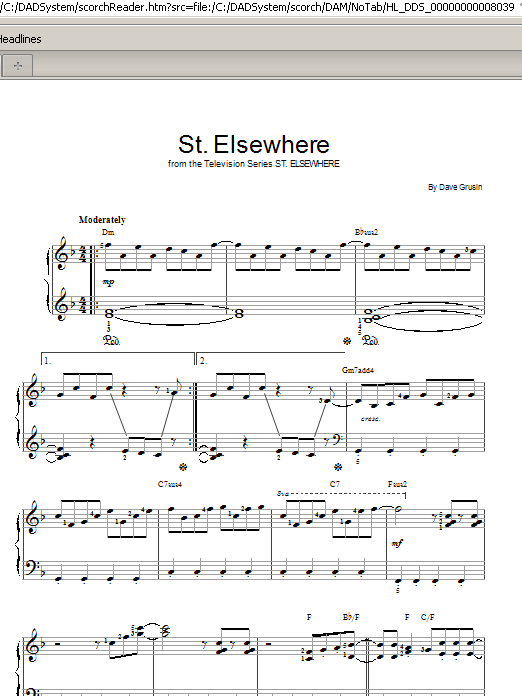 Dave Grusin St. Elsewhere sheet music notes and chords. Download Printable PDF.