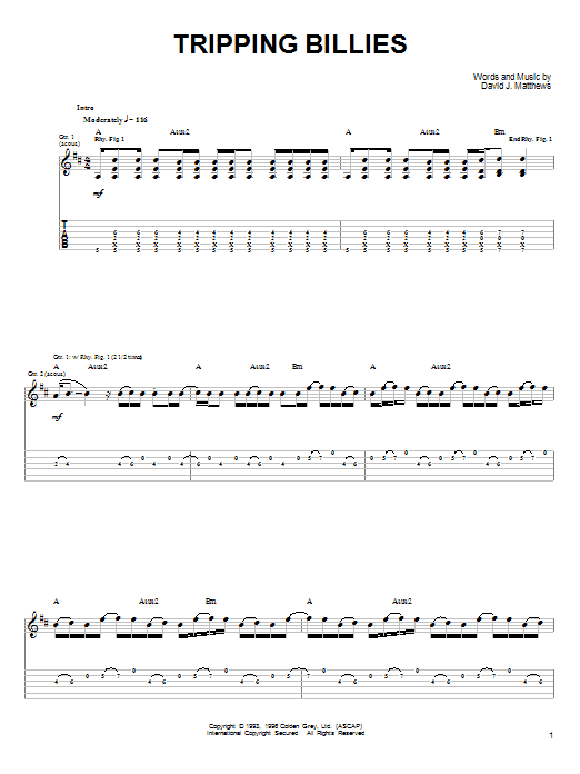Learn to play Dave Matthews & Tim Reynolds Tripping Billies sheet music for Guitar Tab in minutes. Dave Matthews & Tim Reynolds Tripping Billies sheet music notes and chords. Download Printable PDF.
