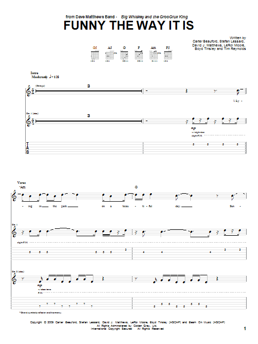 Learn to play Dave Matthews Band Funny The Way It Is sheet music for Guitar Tab in minutes. Dave Matthews Band Funny The Way It Is sheet music notes and chords. Download Printable PDF.