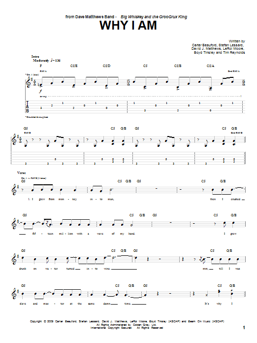 Learn to play Dave Matthews Band Why I Am sheet music for Guitar Tab in minutes. Dave Matthews Band Why I Am sheet music notes and chords. Download Printable PDF.