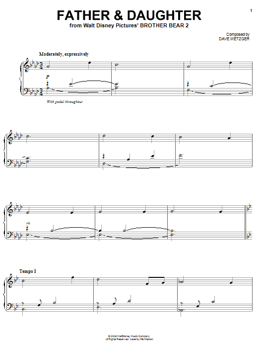 Dave Metzger Father & Daughter sheet music notes and chords. Download Printable PDF.