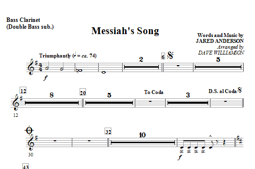 Dave Williamson Messiah's Song - Bassoon (Cello sub.) sheet music notes and chords. Download Printable PDF.