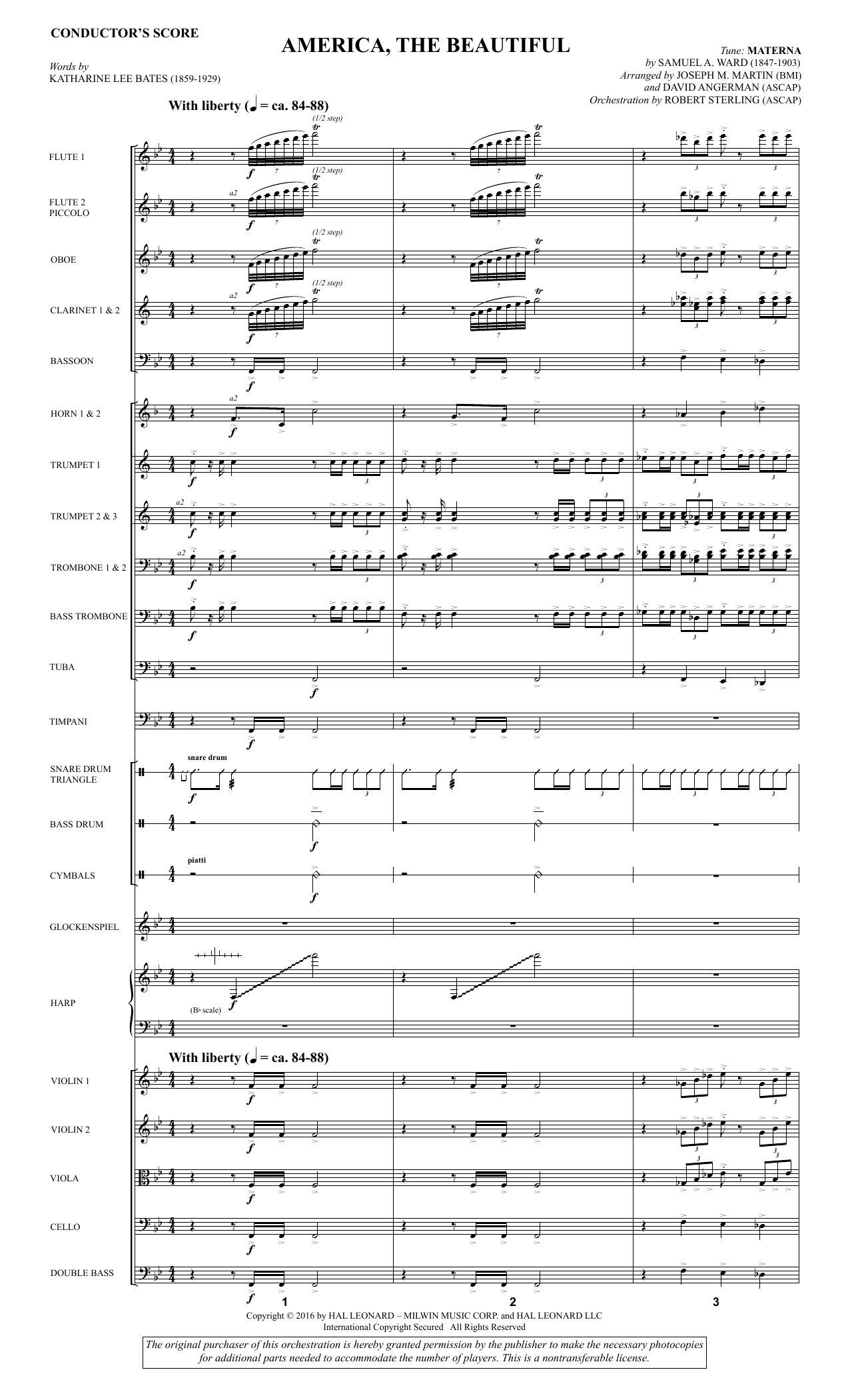 Learn to play David Angerman America, the Beautiful - Full Score sheet music for Choir Instrumental Pak in minutes. David Angerman America, the Beautiful - Full Score sheet music notes and chords. Download Printable PDF.
