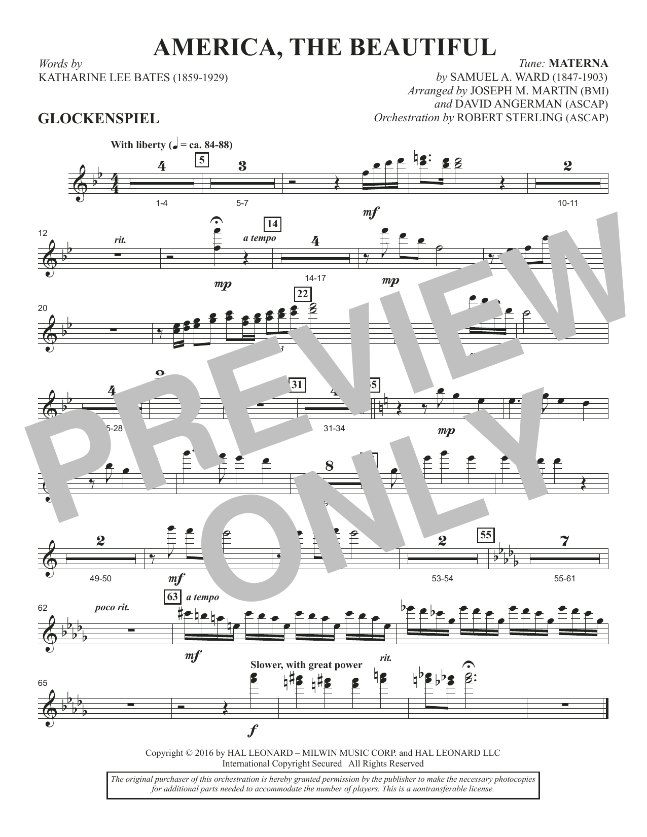 Learn to play David Angerman America, the Beautiful - Glockenspiel sheet music for Choir Instrumental Pak in minutes. David Angerman America, the Beautiful - Glockenspiel sheet music notes and chords. Download Printable PDF.