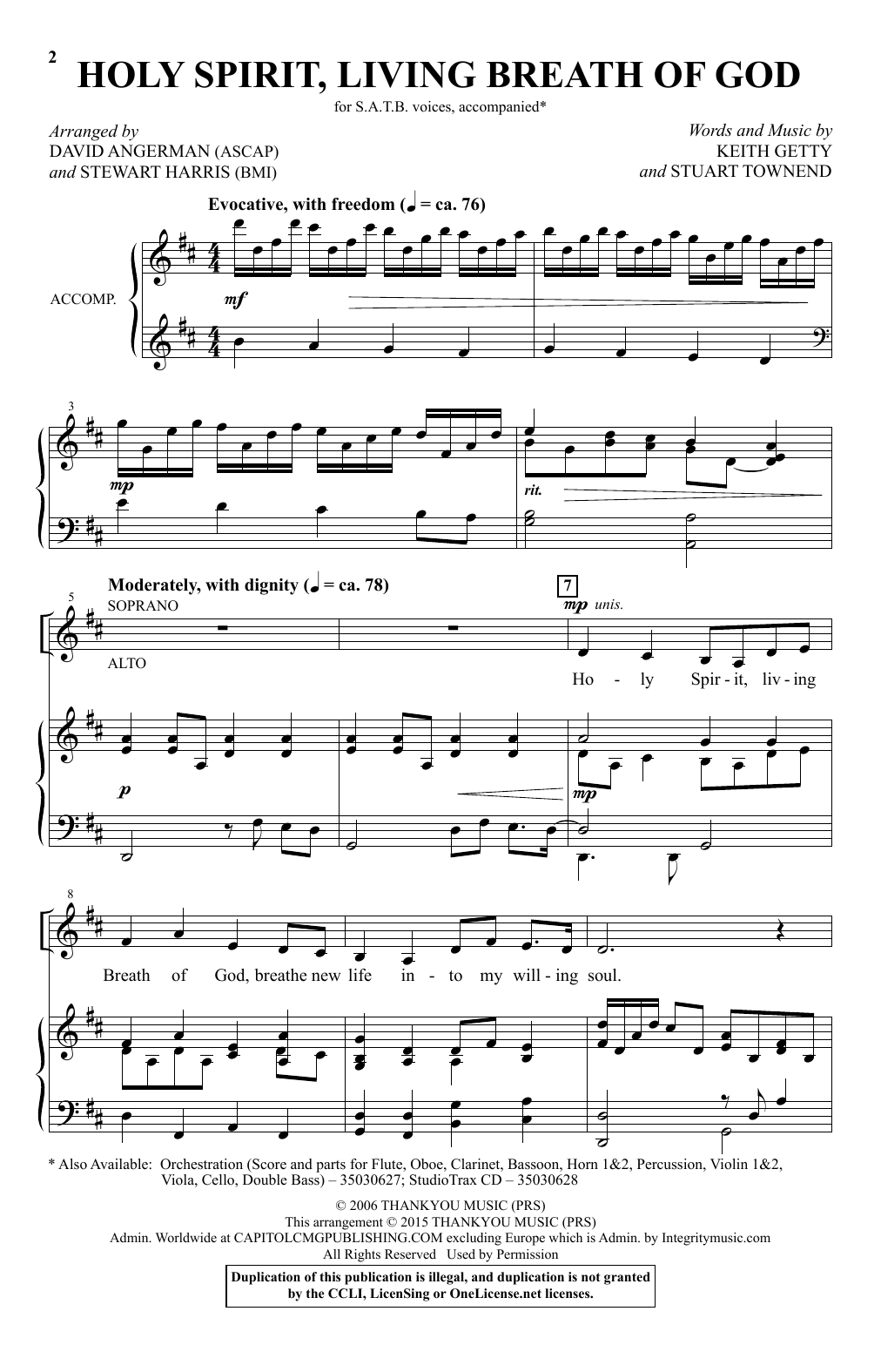 Learn to play Keith & Kristyn Getty Holy Spirit, Living Breath Of God (arr. David Angerman) sheet music for SATB Choir in minutes. Price: 3.9900$ Keith & Kristyn Getty Holy Spirit, Living Breath Of God (arr. David Angerman) sheet music notes and chords arranged for SATB Choir