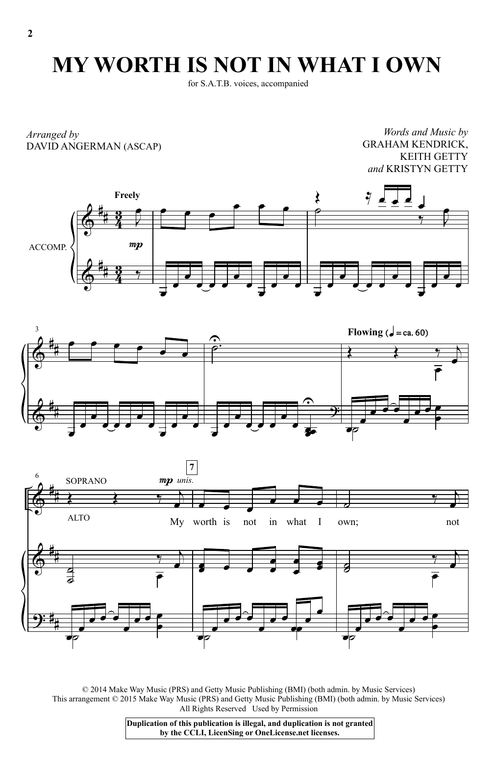 Learn to play David Angerman My Worth Is Not In What I Own sheet music for SATB Choir in minutes. Price: 3.9900$ David Angerman My Worth Is Not In What I Own sheet music notes and chords arranged for SATB Choir