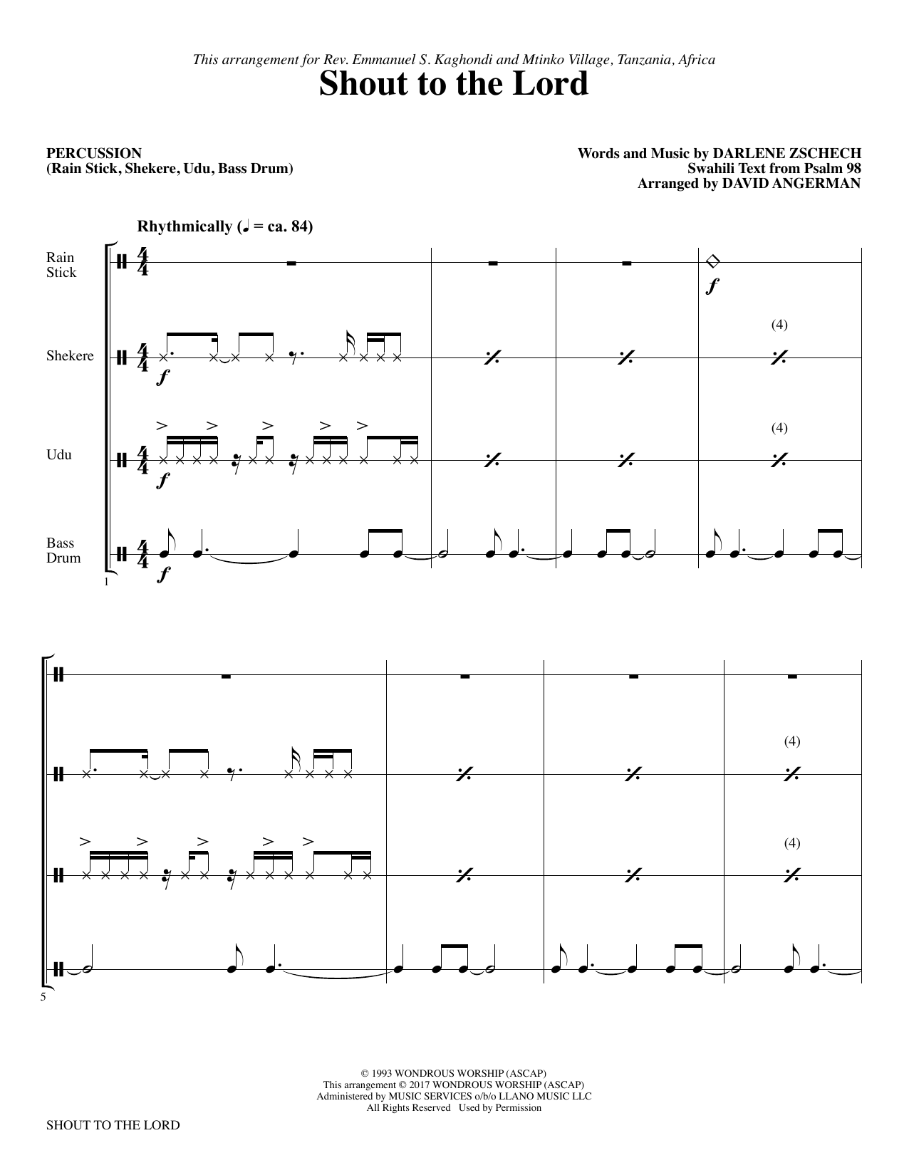 Learn to play David Angerman Shout to the Lord - Percussion sheet music for Choir Instrumental Pak in minutes. David Angerman Shout to the Lord - Percussion sheet music notes and chords. Download Printable PDF.