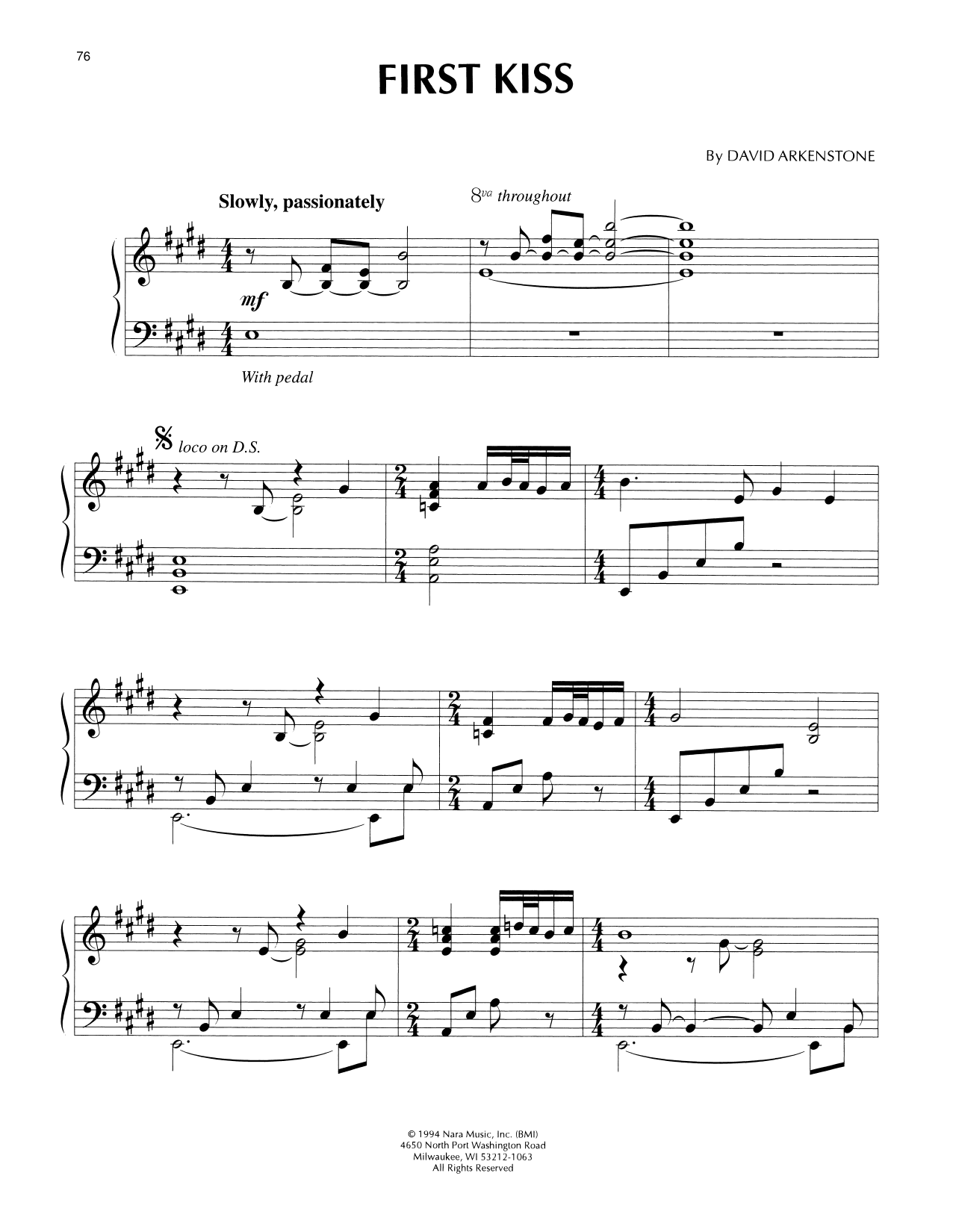 David Arkenstone First Kiss sheet music notes and chords. Download Printable PDF.