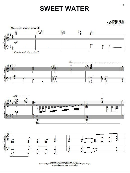 David Arnold Sweet Water sheet music notes and chords. Download Printable PDF.