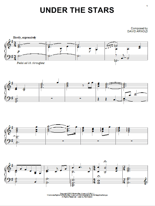 David Arnold Under The Stars sheet music notes and chords. Download Printable PDF.
