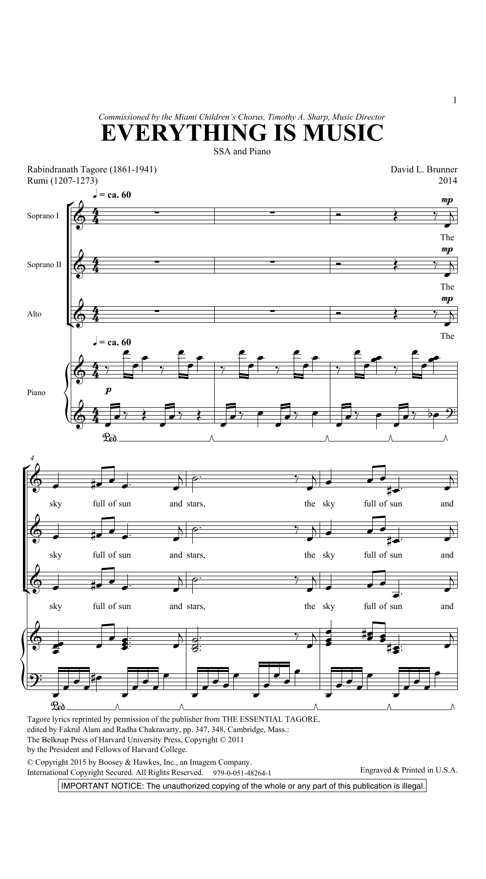 David Brunner Everything Is Music sheet music notes and chords. Download Printable PDF.