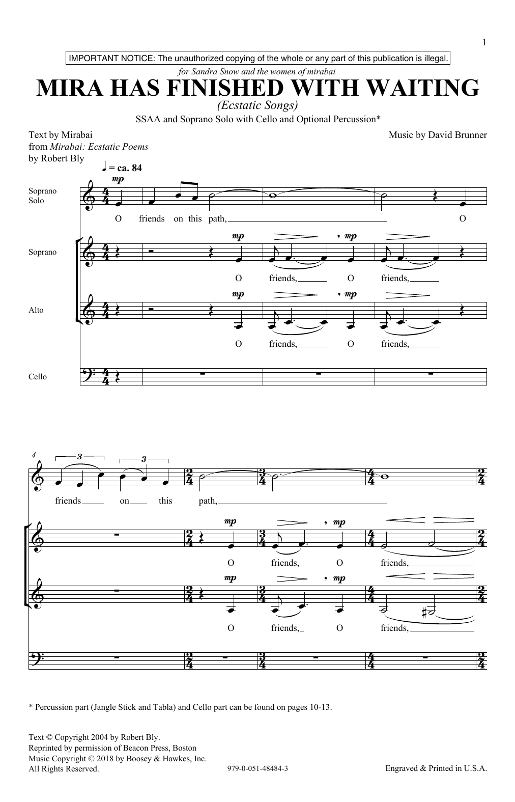 Learn to play David Brunner Mira Has Finished With Waiting sheet music for SSA Choir in minutes. Price: 3.9900$ David Brunner Mira Has Finished With Waiting sheet music notes and chords arranged for SSA Choir
