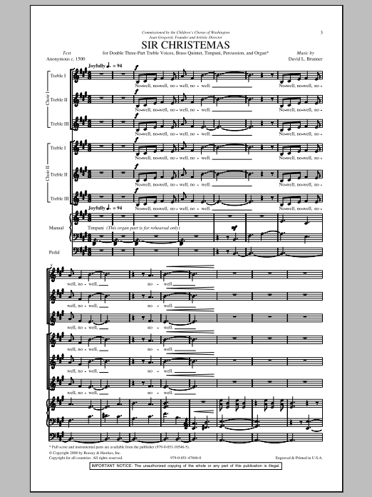 David Brunner Sir Christemas sheet music notes and chords. Download Printable PDF.