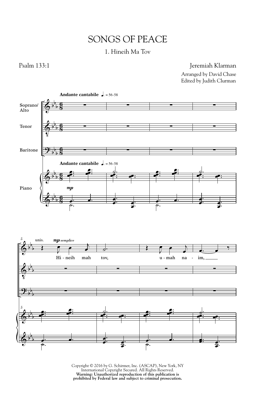 David Chase Songs Of Peace sheet music notes and chords. Download Printable PDF.