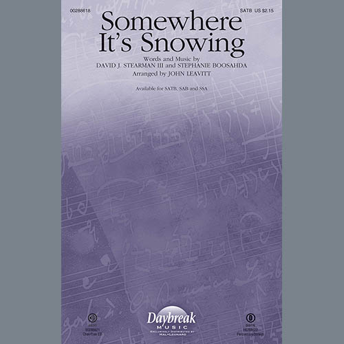 Easily Download David J. Stearman III & Stephanie Boosahda Printable PDF piano music notes, guitar tabs for SAB Choir. Transpose or transcribe this score in no time - Learn how to play song progression.