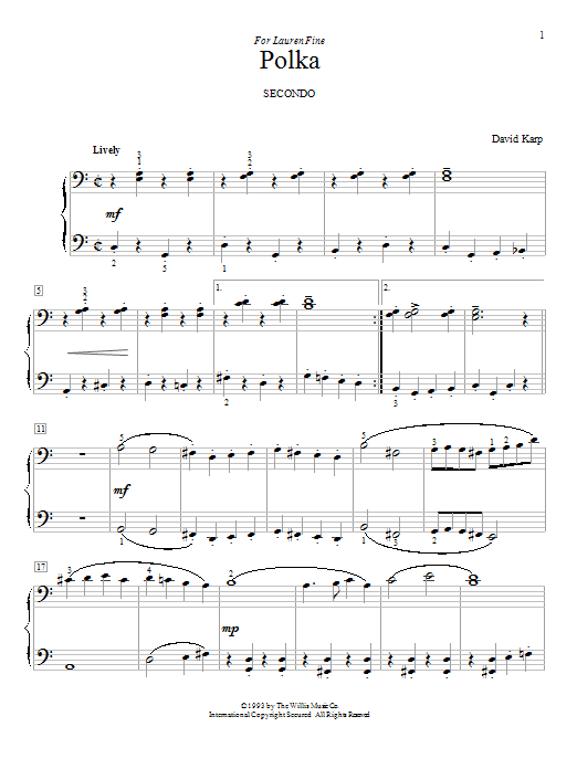 David Karp Polka sheet music notes and chords. Download Printable PDF.