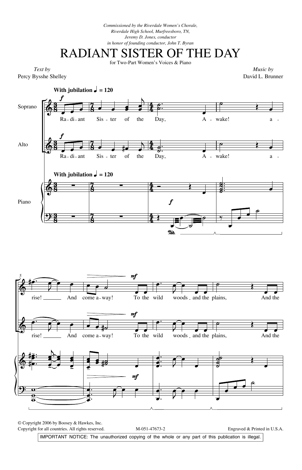 Learn to play David L. Brunner Radiant Sister Of The Day sheet music for 2-Part Choir in minutes. Price: 3.9900$ David L. Brunner Radiant Sister Of The Day sheet music notes and chords arranged for 2-Part Choir