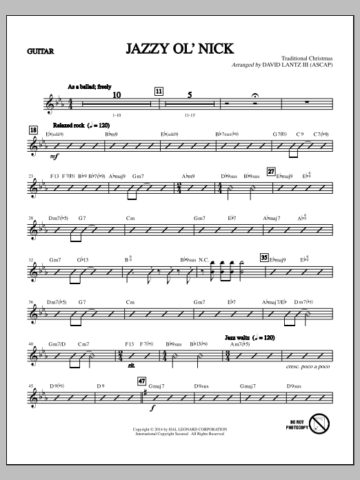 Learn to play David Lantz III Jazzy Ol' Nick - Guitar sheet music for Choir Instrumental Pak in minutes. David Lantz III Jazzy Ol' Nick - Guitar sheet music notes and chords. Download Printable PDF.