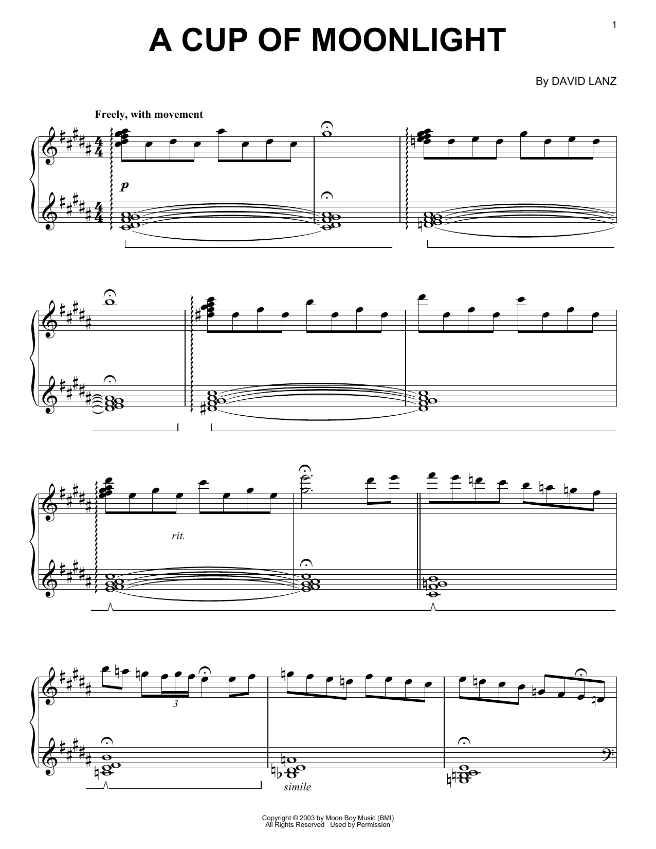 Learn to play David Lanz A Cup Of Moonlight sheet music for Piano Solo in minutes. Price: 7.8900$ David Lanz A Cup Of Moonlight sheet music notes and chords arranged for Piano Solo