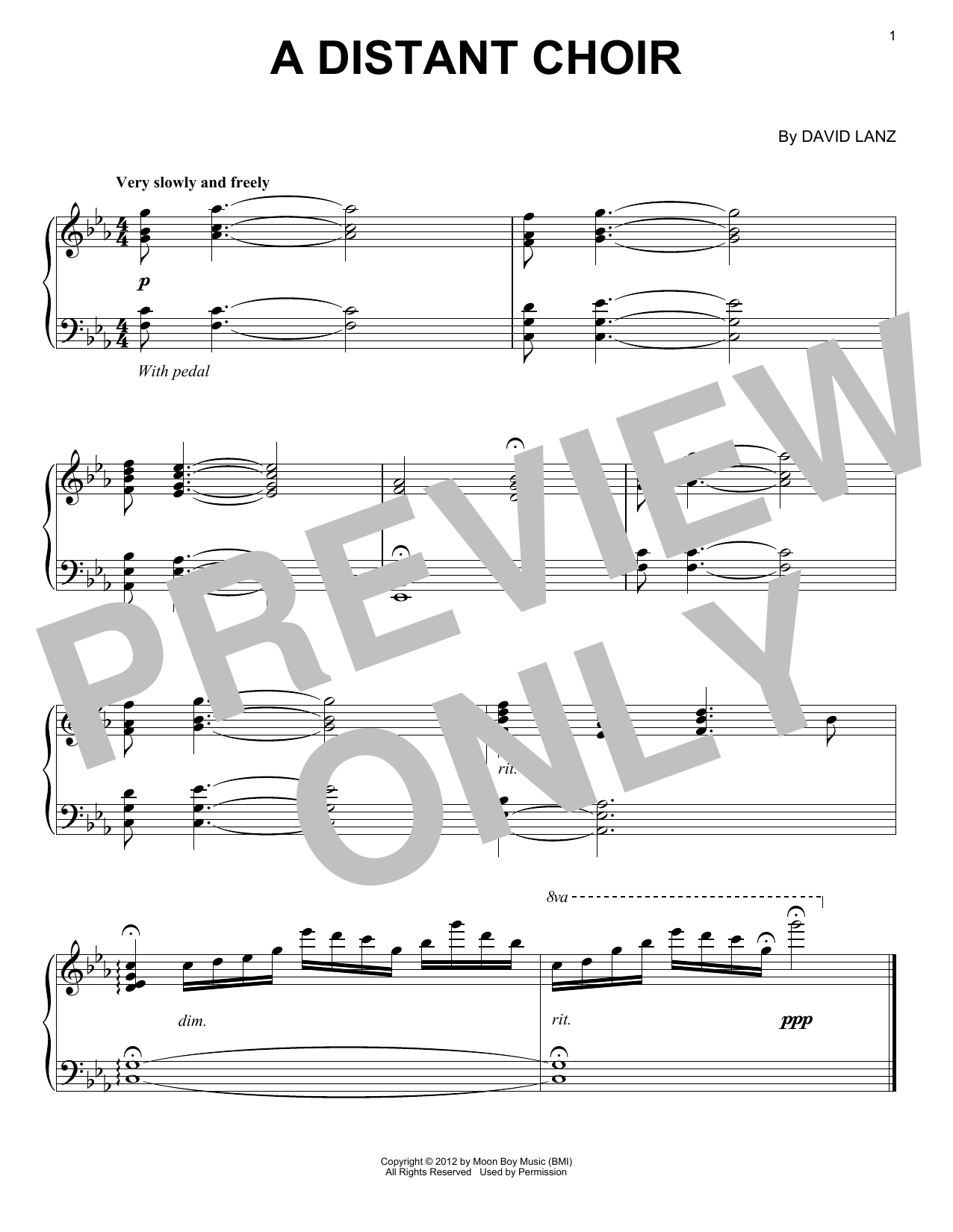 David Lanz A Distant Choir sheet music notes and chords. Download Printable PDF.