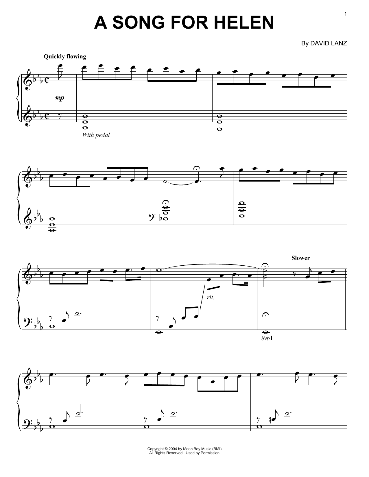 Learn to play David Lanz A Song For Helen sheet music for Piano Solo in minutes. Price: 7.8900$ David Lanz A Song For Helen sheet music notes and chords arranged for Piano Solo
