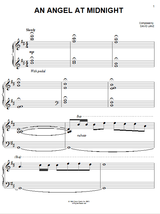 Learn to play David Lanz An Angel At Midnight sheet music for Easy Piano in minutes. Price: 6.9900$ David Lanz An Angel At Midnight sheet music notes and chords arranged for Easy Piano