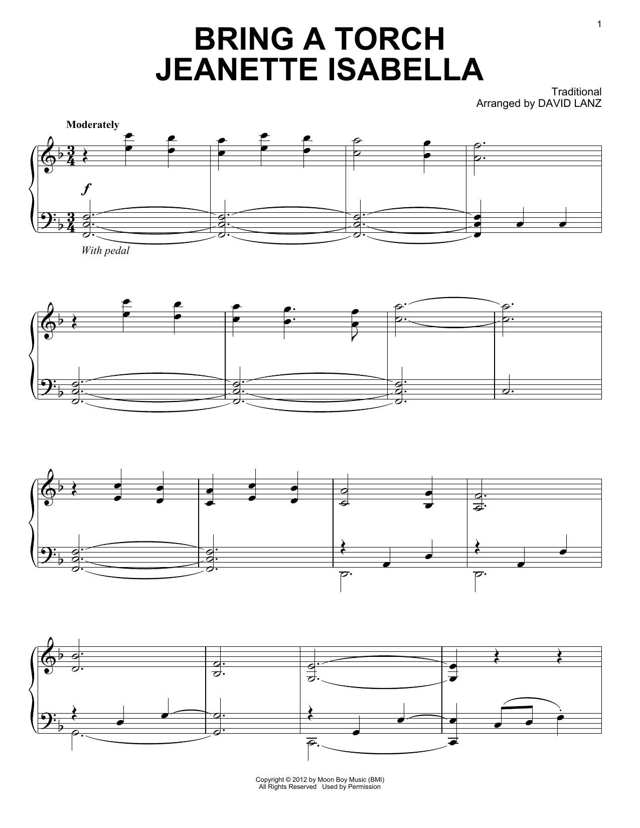 Learn to play David Lanz Bring A Torch Jeanette Isabella sheet music for Piano Solo in minutes. Price: 7.8900$ David Lanz Bring A Torch Jeanette Isabella sheet music notes and chords arranged for Piano Solo
