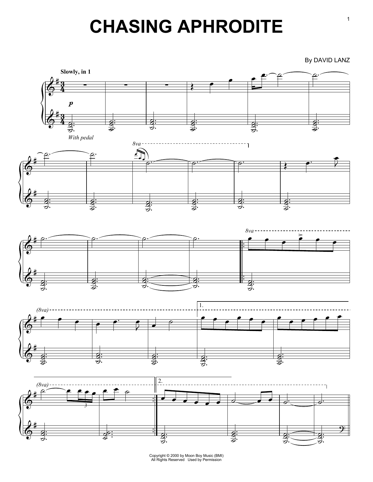 David Lanz Chasing Aphrodite sheet music notes and chords. Download Printable PDF.