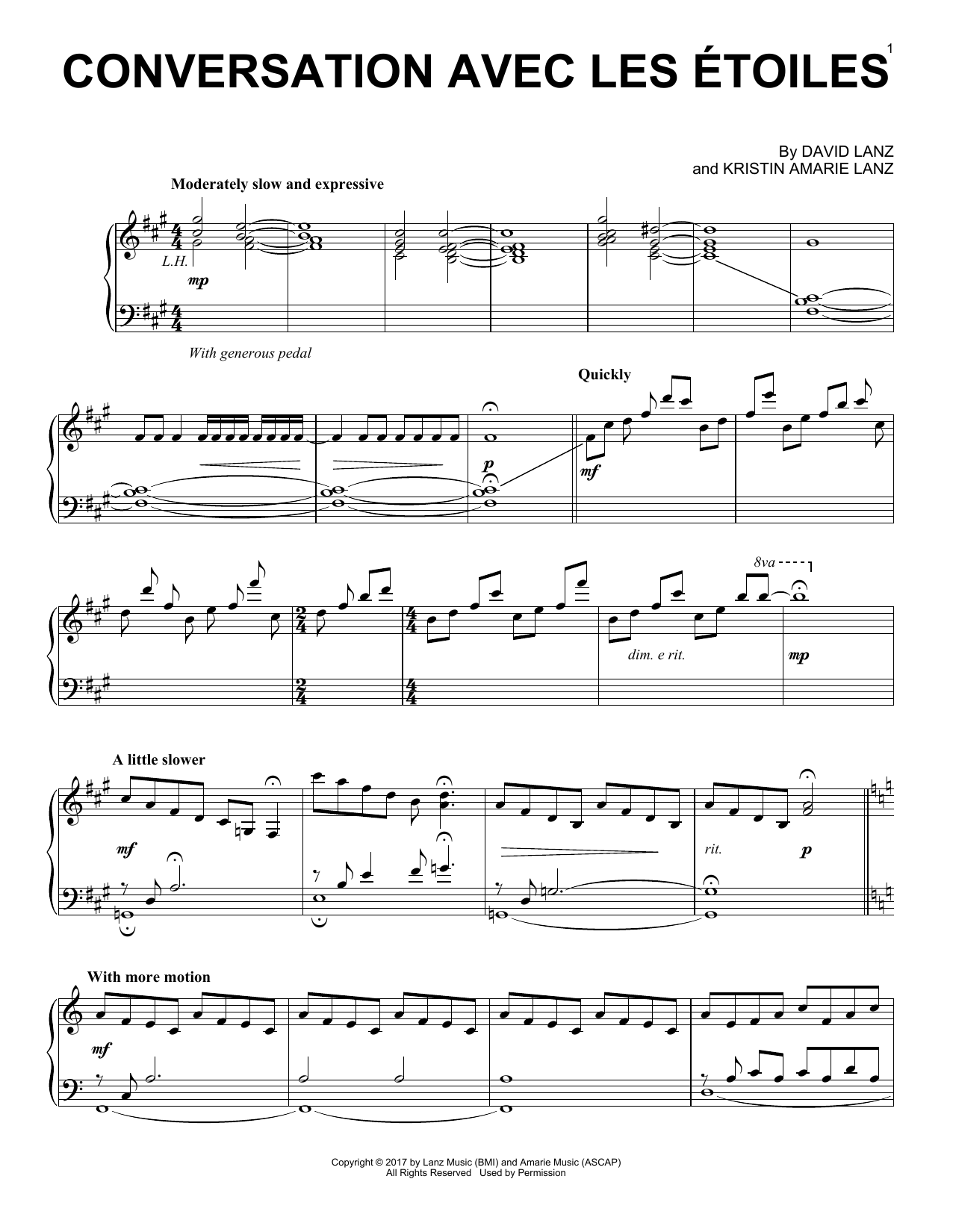 Learn to play David Lanz Conversation avec les �?toiles sheet music for Piano Solo in minutes. Price: 7.8900$ David Lanz Conversation avec les �?toiles sheet music notes and chords arranged for Piano Solo