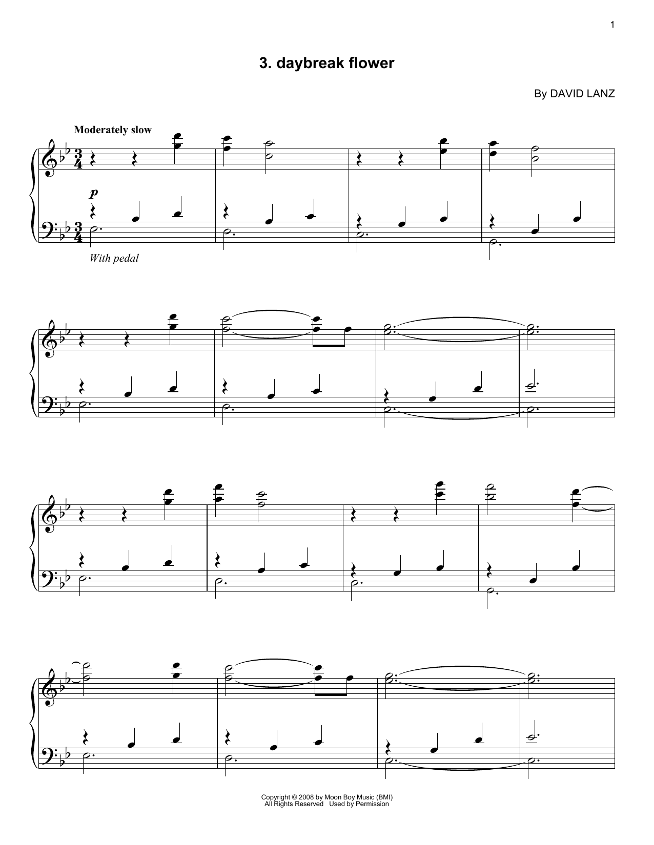 Learn to play David Lanz Daybreak Flower sheet music for Piano Solo in minutes. Price: 7.8900$ David Lanz Daybreak Flower sheet music notes and chords arranged for Piano Solo