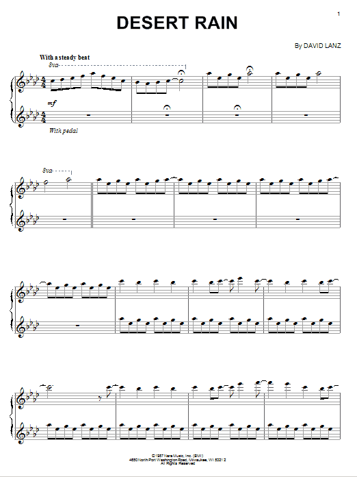 David Lanz Desert Rain sheet music notes and chords. Download Printable PDF.