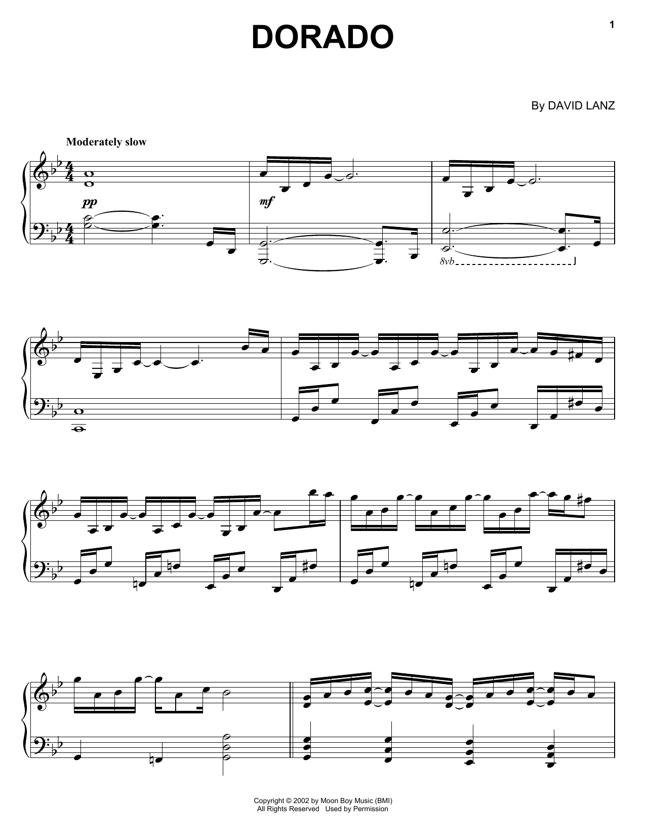 David Lanz Dorado sheet music notes and chords. Download Printable PDF.