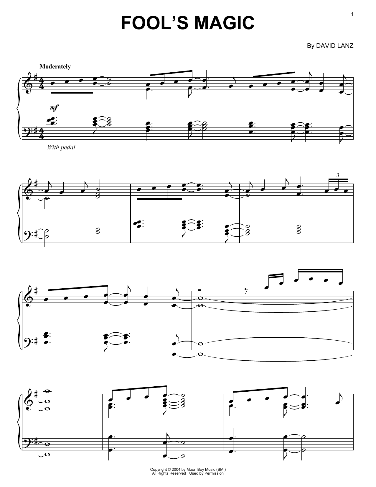 Learn to play David Lanz Fool's Magic sheet music for Piano Solo in minutes. Price: 7.8900$ David Lanz Fool's Magic sheet music notes and chords arranged for Piano Solo