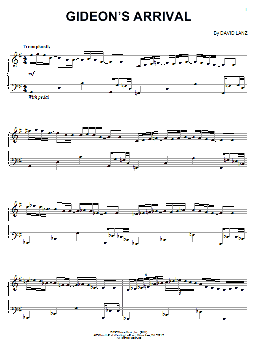 David Lanz Gideon's Arrival sheet music notes and chords. Download Printable PDF.